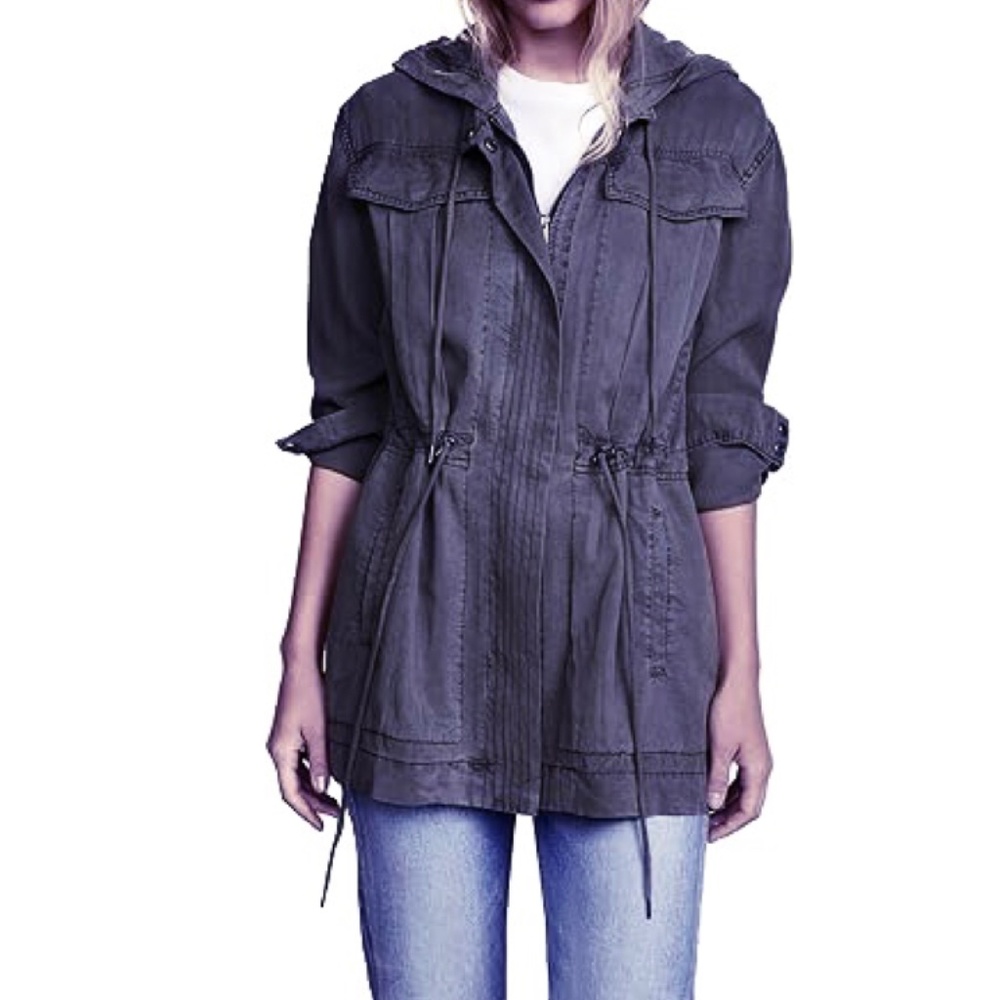 Splendid Windward Navy Blue Utility Drawstring Anorak Jacket